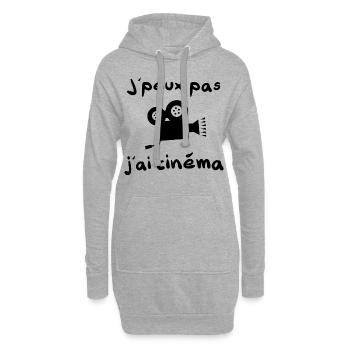 J'peux pas j'ai cinéma excuse pour un allé au ciné - Sweat-shirt à capuche long Femme - gris chiné - Devant