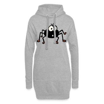 Araignée d'Halloween - Sweat-shirt à capuche long Femme - gris chiné - Devant