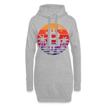 Vintage Sunset Bitcoin Logo Crypto Fan Cadeau - Sweat-shirt à capuche long Femme - gris chiné - Devant