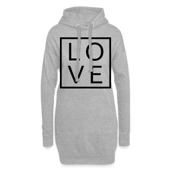 Cool Awesome Love Square Geschenk Männer Frauen & Kinder - Hoodie-Kleid - Grau meliert - Vorne