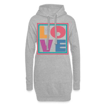 Coole bunte Liebe Quadrat Geschenk Männer Frauen & Kinder - Hoodie-Kleid - Grau meliert - Vorne
