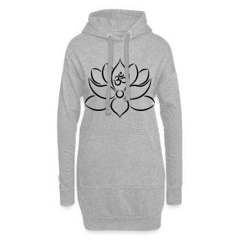 Yoga Lotusblüte Meditation Lotus Blüte - Hoodie-Kleid - Grau meliert - Vorne