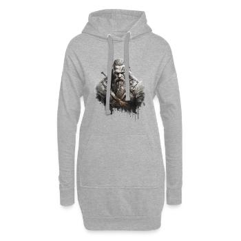 Viking Warrior Viking Age - Sweat-shirt à capuche long Femme - gris chiné - Devant
