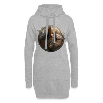 Wikinger Krieger Nordische Mythologie - Hoodie-Kleid - Grau meliert - Vorne