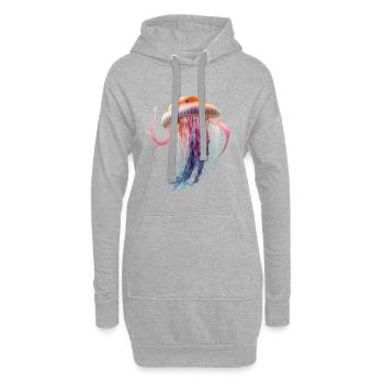 Jellyfish Power: coloré et élégant - Sweat-shirt à capuche long Femme - gris chiné - Devant