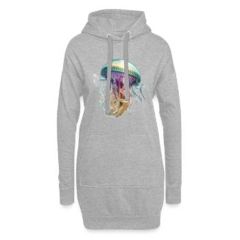 Conception colorée de méduses: élégante et accrocheuse - Sweat-shirt à capuche long Femme - gris chiné - Devant