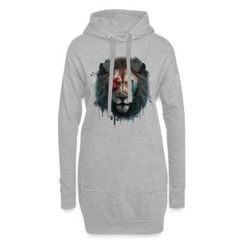 Zombielöwe: Schrecklicher König der Wildnis - Hoodie-Kleid - Grau meliert - Vorne