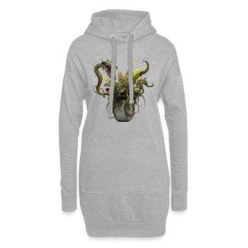 Fleischfressende Pflanzen: Der nächste Schrecken? - Hoodie-Kleid - Grau meliert - Vorne