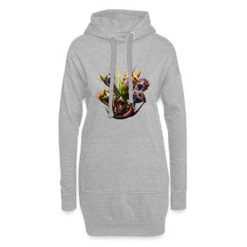 Pflanzen-Zombies auf der Jagd - Hoodie-Kleid - Grau meliert - Vorne