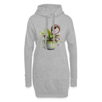 Grüne Untote - Hoodie-Kleid - Grau meliert - Vorne