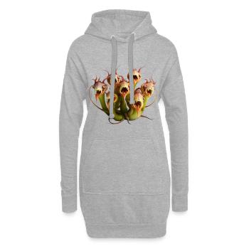 Zombie-Pflanzenfresser - Hoodie-Kleid - Grau meliert - Vorne