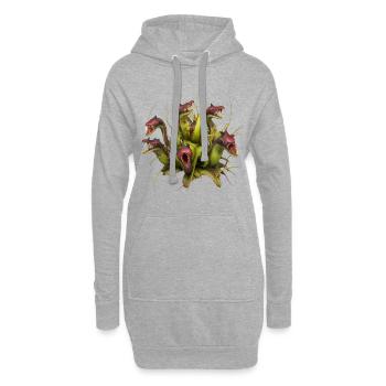 Untot und hungrig - Hoodie-Kleid - Grau meliert - Vorne