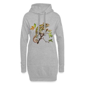 Suivez le caméléon - Sweat-shirt à capuche long Femme - gris chiné - Devant