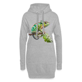 Buntes Chamäleon-Leben - Hoodie-Kleid - Grau meliert - Vorne