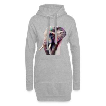 Elefantenkraft - Hoodie-Kleid - Grau meliert - Vorne