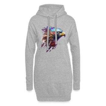 Mighty Eagle: une peinture à l’huile moderne - Sweat-shirt à capuche long Femme - gris chiné - Devant