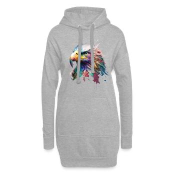 Mighty Eagle: une peinture à l’huile moderne - Sweat-shirt à capuche long Femme - gris chiné - Devant