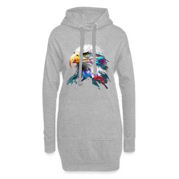 Mighty Eagle: une peinture à l’huile moderne - Sweat-shirt à capuche long Femme - gris chiné - Devant