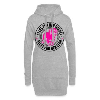 Alles für den Dackel | Farben änderbar - Hoodie-Kleid - Grau meliert - Vorne