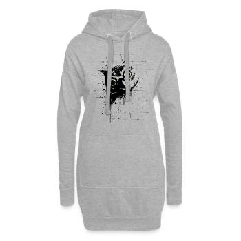 Drôle Casual Street Art Hibou Cool Urban Hibou - Sweat-shirt à capuche long Femme - gris chiné - Devant