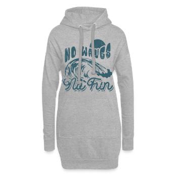 No Waves No Fun - Surfer - Geschenk - Hoodie-Kleid - Grau meliert - Vorne