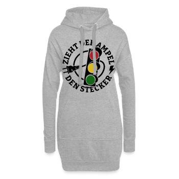 Zieht der Ampel den Stecker - Spruch - Hoodie-Kleid - Grau meliert - Vorne