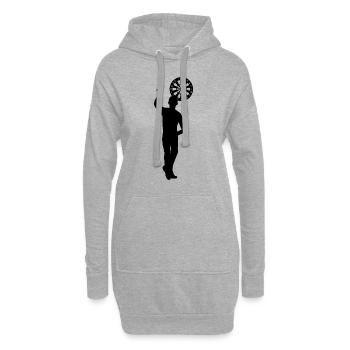 Fléchettes pour gauchers - Sweat-shirt à capuche long Femme - gris chiné - Devant