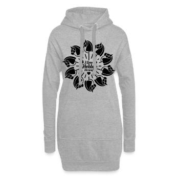 I Love Hobby Horsing - Herz - Hobby - Hoodie-Kleid - Grau meliert - Vorne