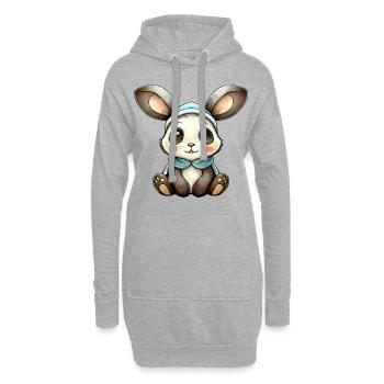 Kleines Kaninchen - Hoodie-Kleid - Grau meliert - Vorne