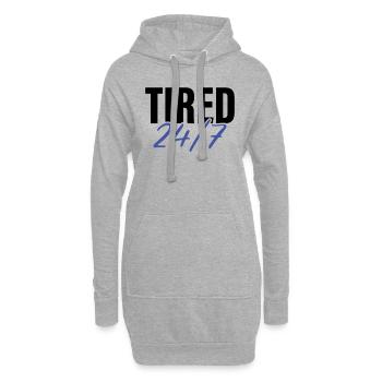 24/7 müde - Hoodie-Kleid - Grau meliert - Vorne