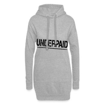 UNDERPAID - Unterbezahlt Gehalt - Hoodie-Kleid - Grau meliert - Vorne