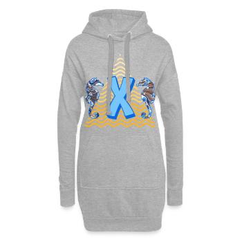 Hippocampe E 262 X - Sweat-shirt à capuche long Femme - gris chiné - Devant