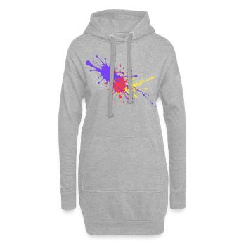Taches de couleur colorées Cadeau élégant - Sweat-shirt à capuche long Femme - gris chiné - Devant
