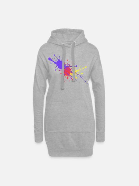Colorful Color Stains Gift Stylish - Hoodie Dress - heather grey