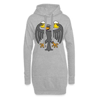 Deutschland Adler - Hoodie-Kleid - Grau meliert - Vorne