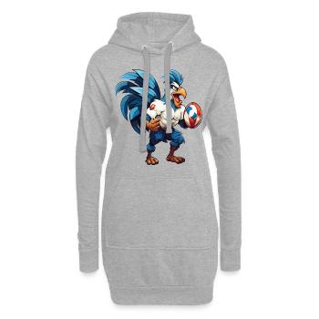 Rugby Frankreich Hahn Rugbyball Spieler Sport Fan - Hoodie-Kleid - Grau meliert - Vorne