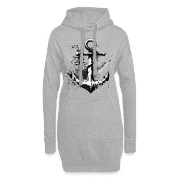 Navire d’ancre Voilier Art Marin Marin - Sweat-shirt à capuche long Femme - gris chiné - Devant