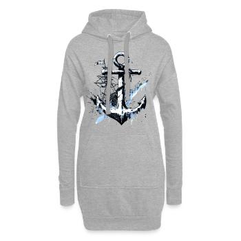 Navire d’ancre Voilier Art Marin Marin - Sweat-shirt à capuche long Femme - gris chiné - Devant