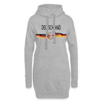 Deutschland Schwarz-Rot-Gold - Hoodie-Kleid - Grau meliert - Vorne