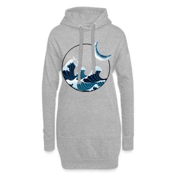 Bateau en papier dans la tempête - Sweat-shirt à capuche long Femme - gris chiné - Devant