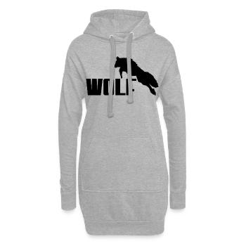 Wolf Logo - Hoodie-Kleid - Grau meliert - Vorne