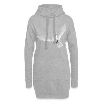Colombe blanche Colombe de la Paix Oiseau voler beauté - Sweat-shirt à capuche long Femme - gris chiné - Devant