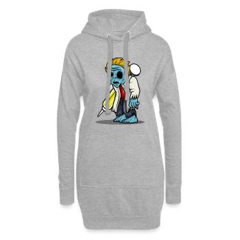 Docteur Zombie HARIZ Halloween horreur effrayant - Sweat-shirt à capuche long Femme - gris chiné - Devant