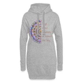 Mandala – Folge deinen Träumen/ Weg - lila - Hoodie-Kleid - Grau meliert - Vorne