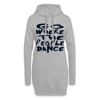 « allez là où les gens dansent » en disant danse Party 2 - Sweat-shirt à capuche long Femme - gris chiné - Devant