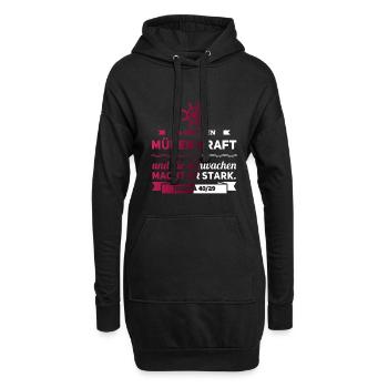 Er gibt den Müden Kraft und die Schwachen Stark - Hoodie-Kleid - Schwarz - Vorne
