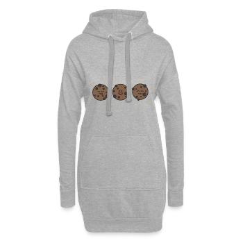 Cookies Keks Schoko Geschenk backen lecker lustig - Hoodie-Kleid - Grau meliert - Vorne