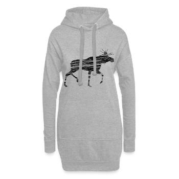 élan - Sweat-shirt à capuche long Femme - gris chiné - Devant