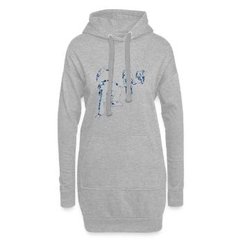Compagnon de corde - Sweat-shirt à capuche long Femme - gris chiné - Devant
