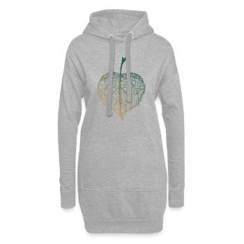 Lindenblatt - Sweat-shirt à capuche long Femme - gris chiné - Devant